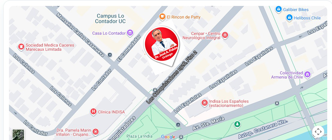 Mapa de ubicación del Dr. José Alberto Pabón Pérez en Los Conquistadores 1926, Providencia